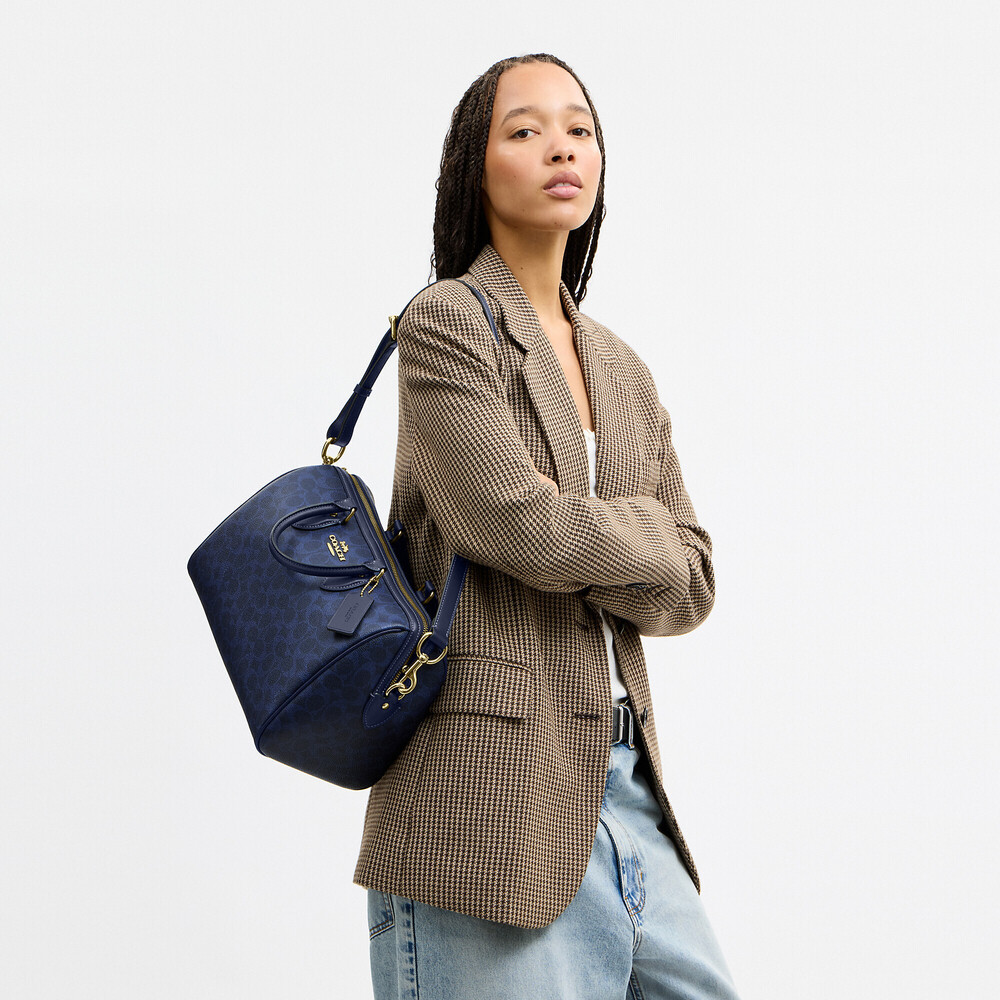 Coach Outlet Rowan Large Satchel Bag In Signature Canvas